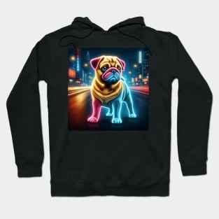 Neon Pug Dog Hoodie